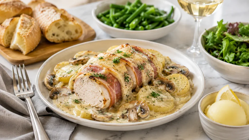 Mary Berry Chicken Tartiflette Recipe served hot with creamy vegetables and fresh herbs