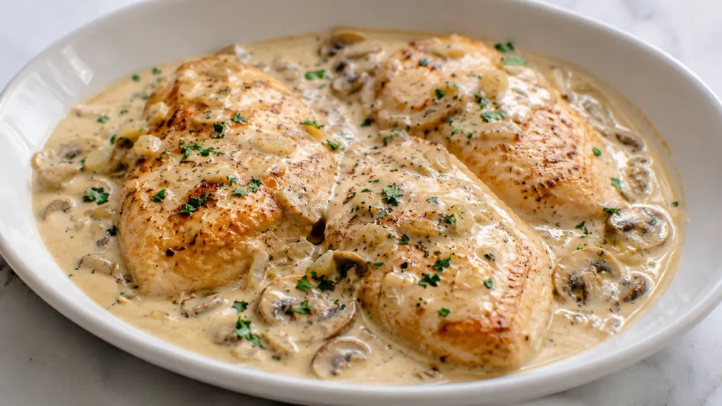 Mary Berry Chicken in White Wine Sauce with creamy white wine sauce and fresh parsley