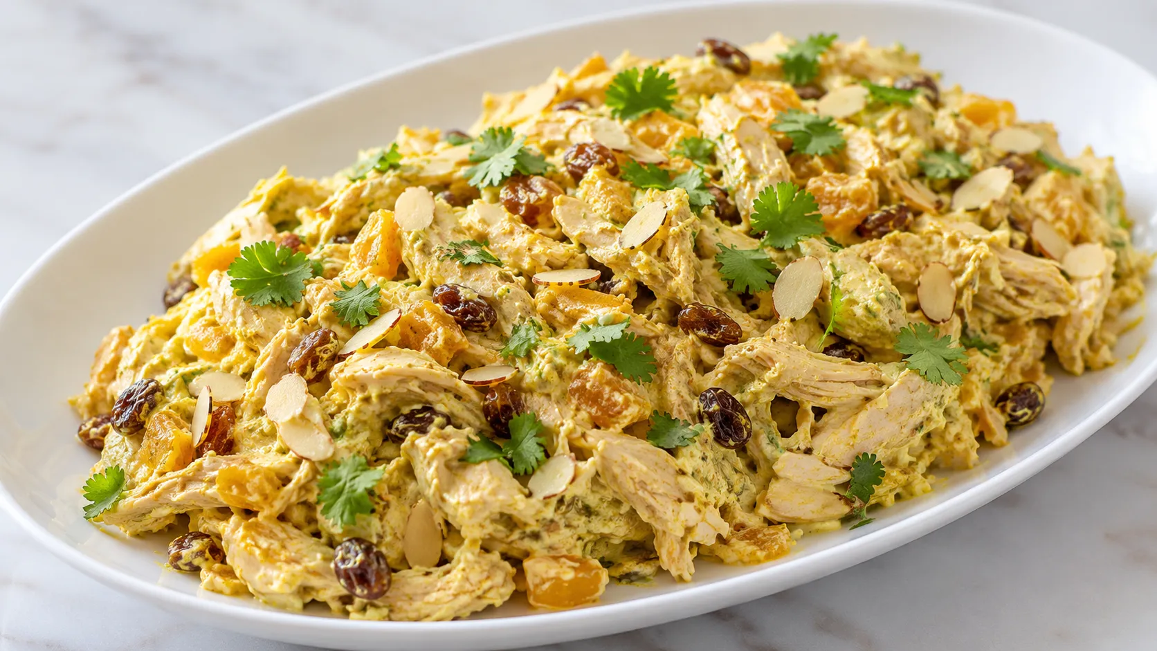 Mary Berry Coronation Chicken Recipe served as a creamy cold chicken salad
