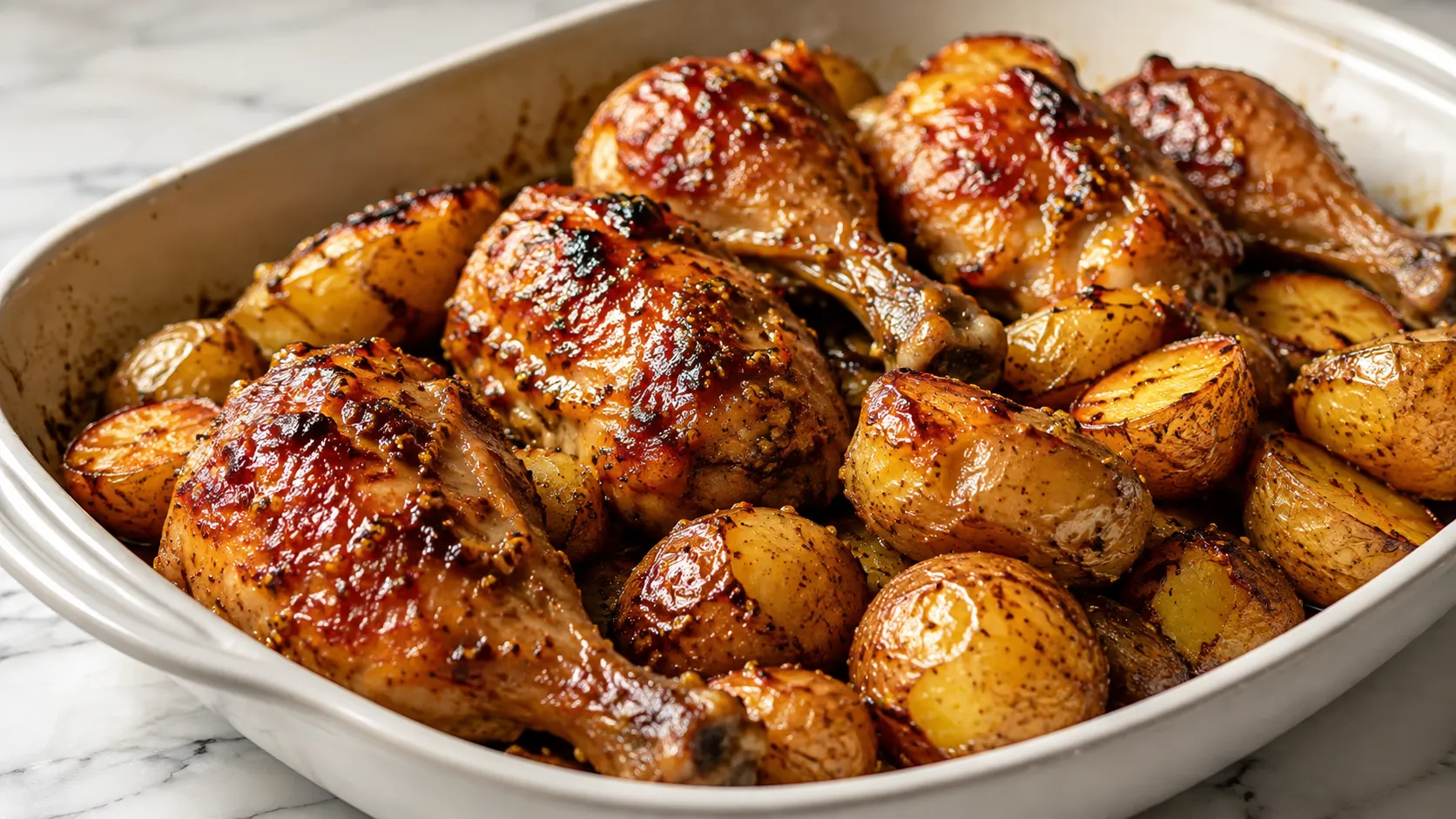 Mary Berry Honey Mustard Chicken with crispy new potatoes