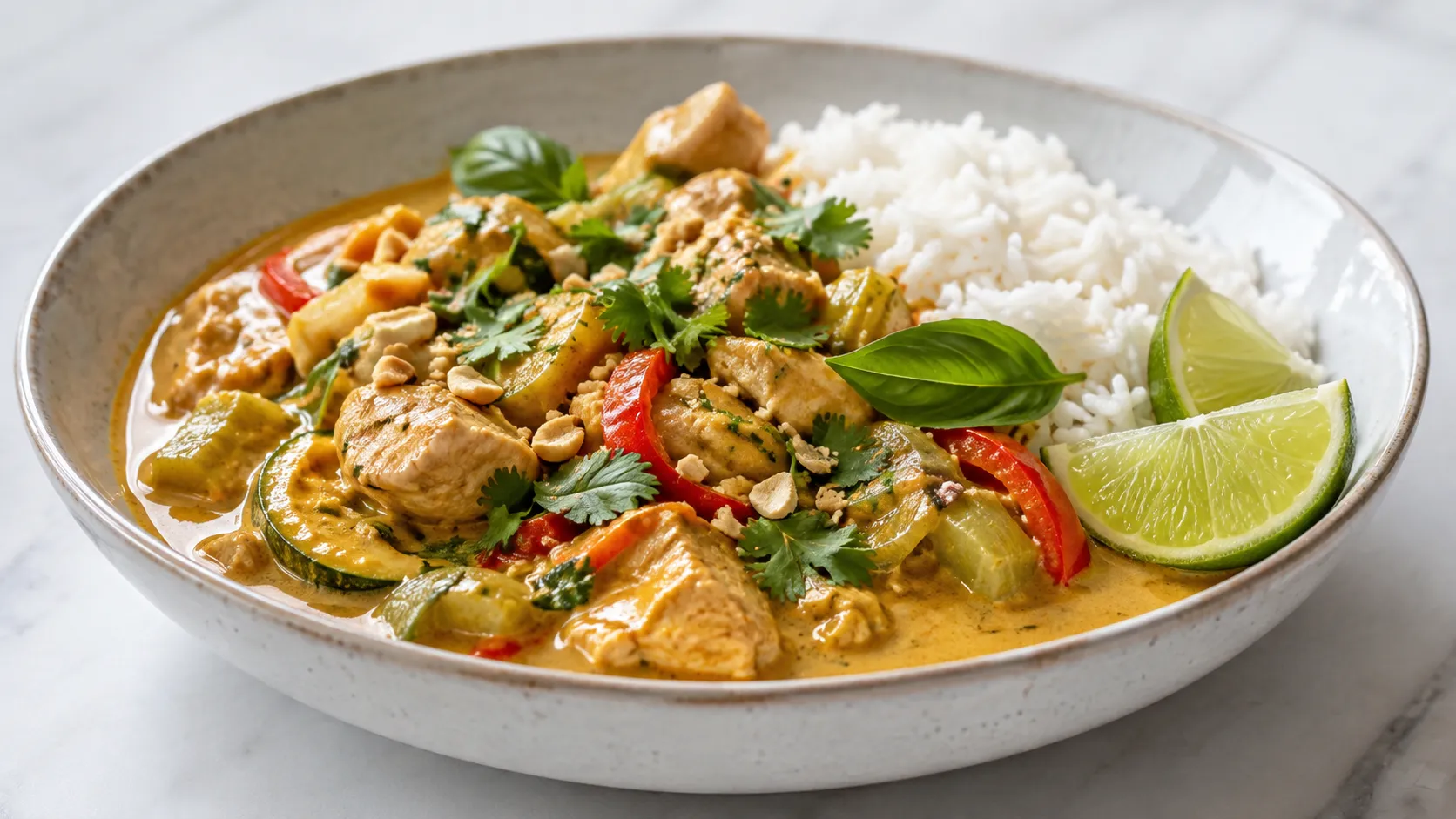 Mary Berry Panang Chicken finished dish