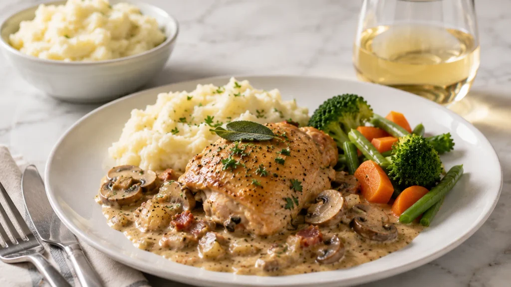 Mary Berry Slow Cooker Chicken Casserole served as a comforting family meal