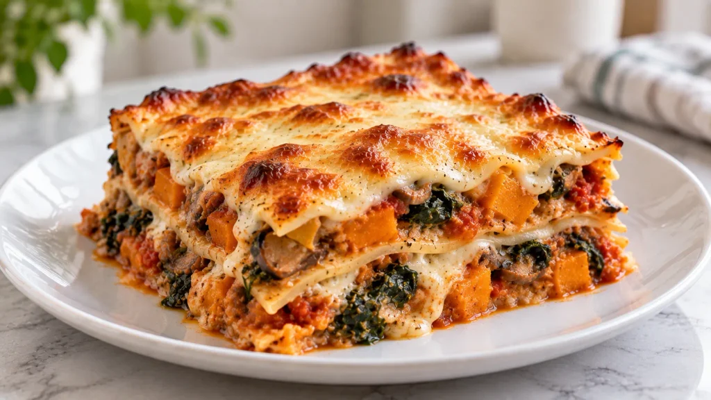 Mary Berry Butternut Squash Lasagne with golden melted cheese