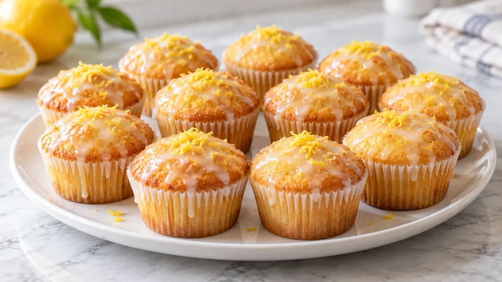 Mary Berry lemon drizzle cupcakes with a soaked citrus sponge and light glaze topping