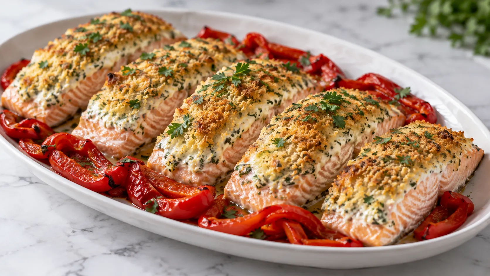 Mary Berry Salmon with Cream Cheese and Peppers