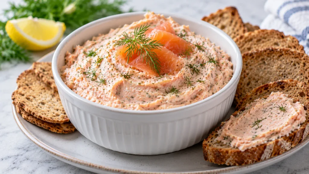 Mary Berry Smoked Salmon Pate Recipe served chilled with fresh dill