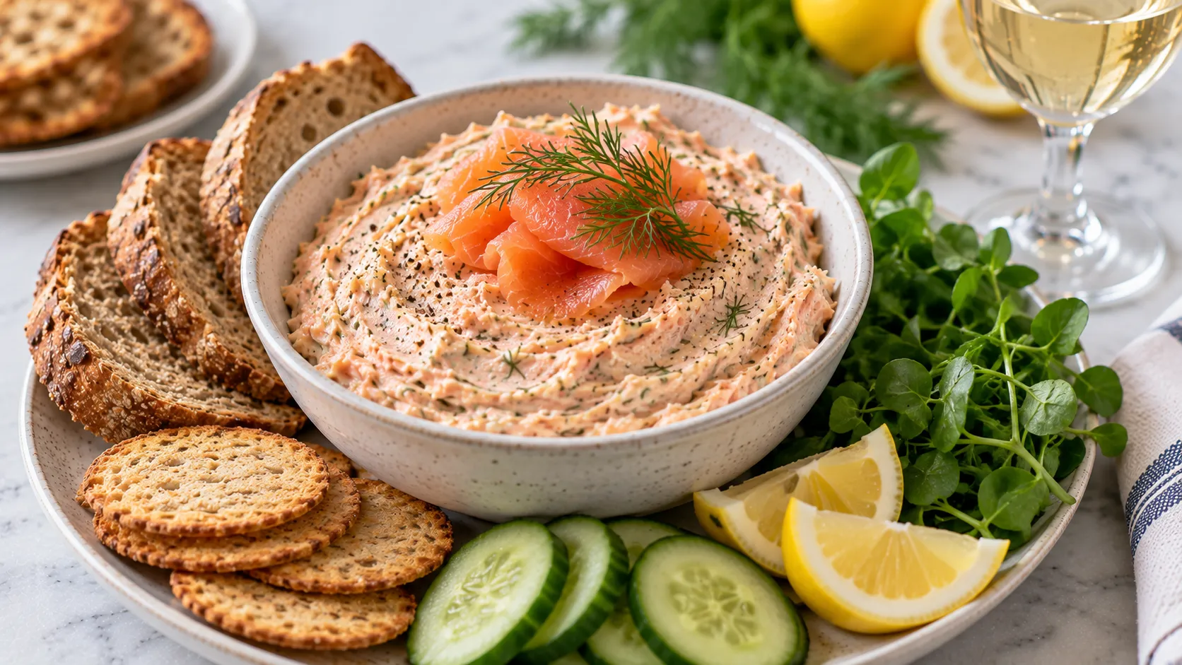 Mary Berry Smoked Salmon Pate Recipe served chilled with fresh dill