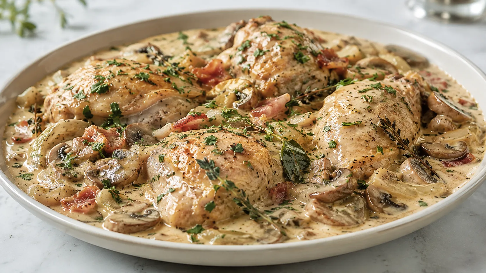 Mary Berry creamy chicken casserole with white wine