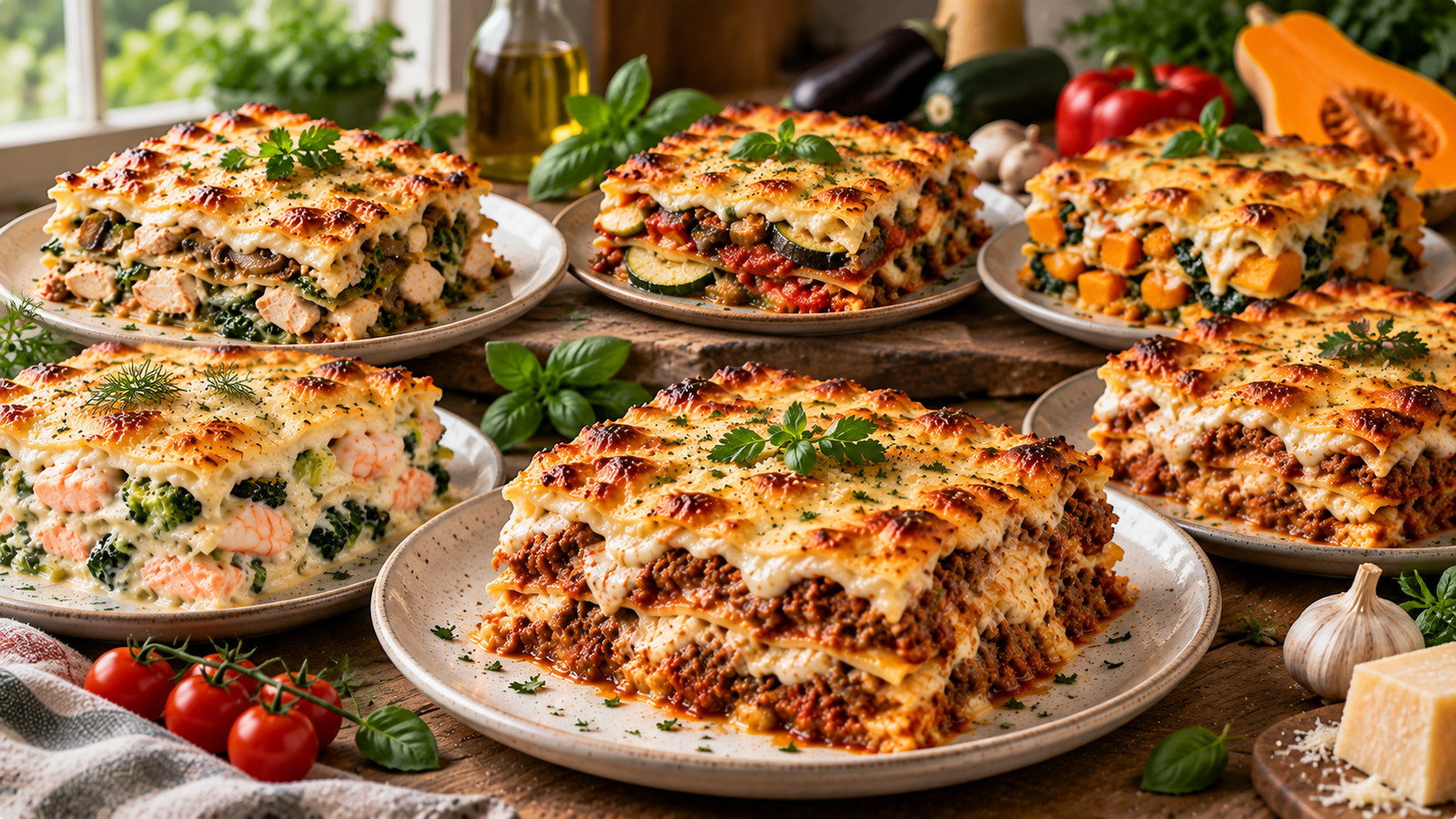 Mary Berry lasagne recipes collection with assorted baked lasagne dishes
